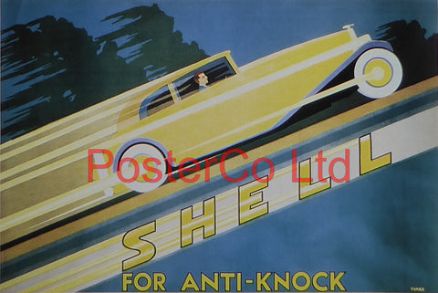 Shell Advert - Shell for Anti Knock (1930) - Framed Picture - 11"H x 14"W