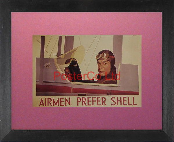 Shell Advert - Airmen prefer Shell (1930) - Andrew Johnson - Framed Picture - 11"H x 14"W