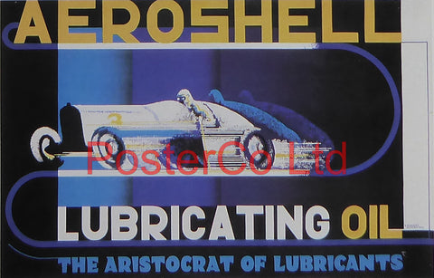 Shell Advert - Aeroshell Lubricating oil (1932) - Edward McKnight Kauffer - Framed Picture - 11"H x 14"W
