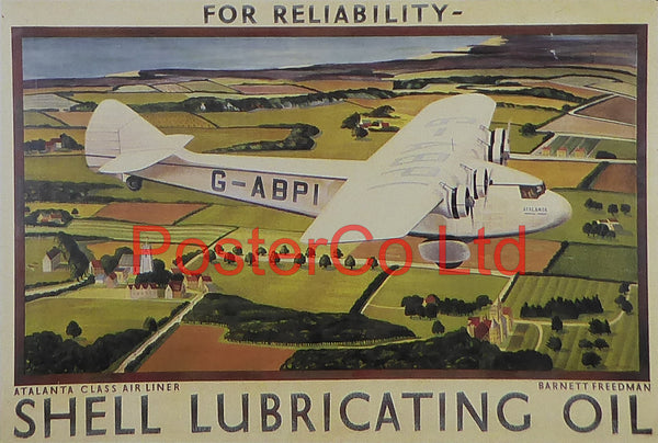 Shell Advert - For Reliability Atlanta Class Air liner (1932) - Barnett Freedman - Framed Picture - 11"H x 14"W