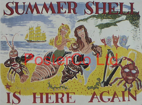 Shell Advert - Summer Shell is here again (1936) - Jack Miller - Framed Picture - 11"H x 14"W