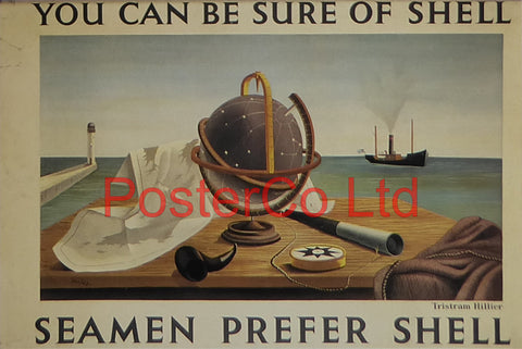 Shell Advert - You can be sure of Shell, Seamen prefer Shell (1934) - Tristram Hillier - Framed Picture - 11"H x 14"W