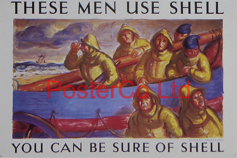 Shell Advert - These Men Use Shell (1938) - Edward Ardizzone  - Framed Picture - 11"H x 14"W