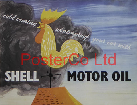 Shell Advert - Cold Coming Winterproof your car (1952) - George Chapman - Framed Picture - 11"H x 14"W