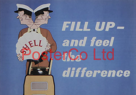 Shell Advert - FILL UP and feel the difference (1952) - George Ayers - Framed Picture - 11"H x 14"W