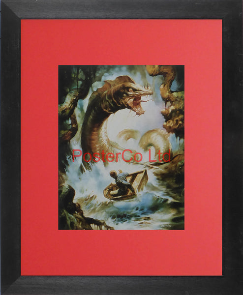 Busch Gardens, The Loch Ness Monster Lives - Boris Vallejo - Framed Plate - 14"H x 11"W