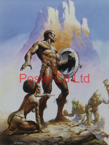 Nubian Warrior - Boris Vallejo - Framed Plate - 14"H x 11"W