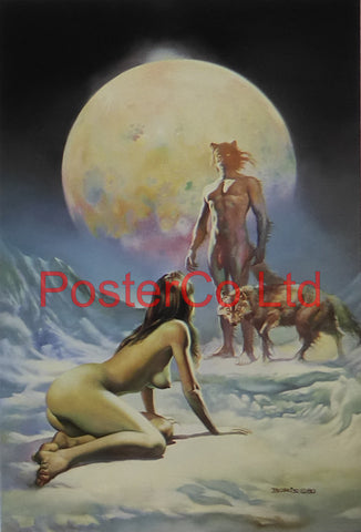 Wolfman - Boris Vallejo - Framed Plate - 14"H x 11"W