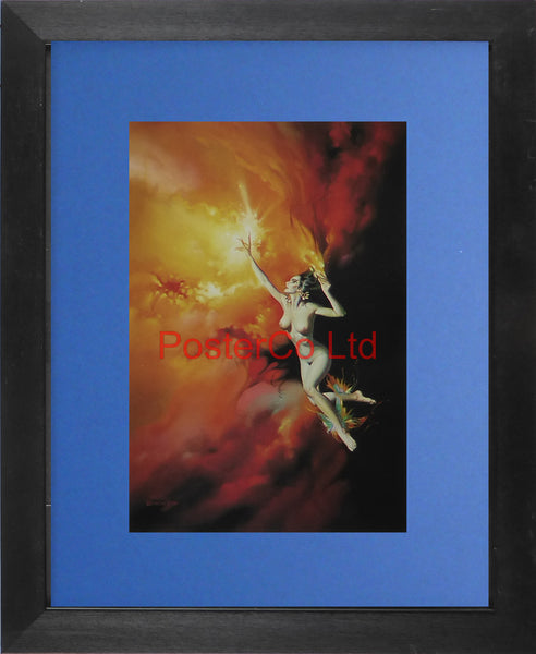 Fire Witch - Boris Vallejo - Framed Plate - 14"H x 11"W