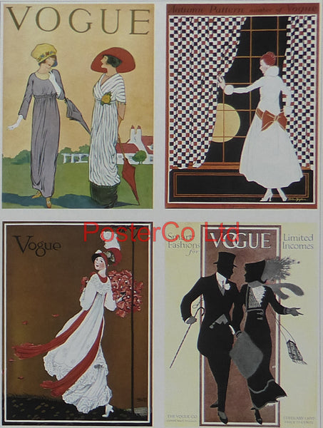 Vogue Magazine Cover Art - Winter fashions 1914 - Framed Plate - 14"H x 11"W