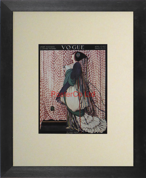 Vogue Magazine Cover Art - Smart fashions April 1915 - Framed Plate - 14"H x 11"W