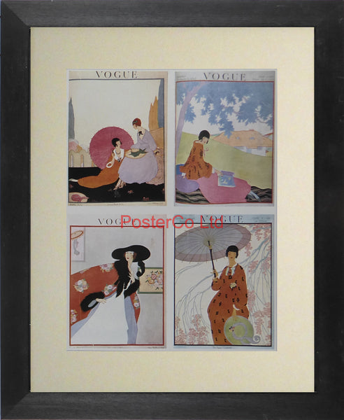 Vogue Magazine Cover Art - Unknown issues of 1917 - Framed Plate - 14"H x 11"W