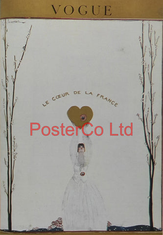 Vogue Magazine Cover Art - Le coeur de la France - Framed Plate - 14"H x 11"W