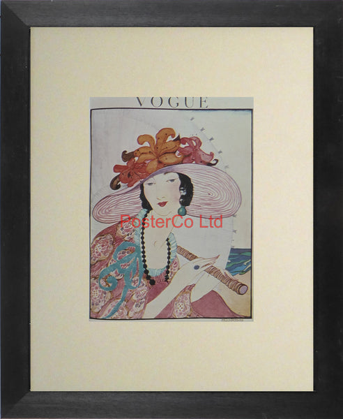 Vogue Magazine Cover Art - Unknown Edition and Year - Framed Plate - 14"H x 11"W