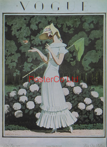 Vogue Magazine Cover Art - May 1924 - Framed Plate - 14"H x 11"W