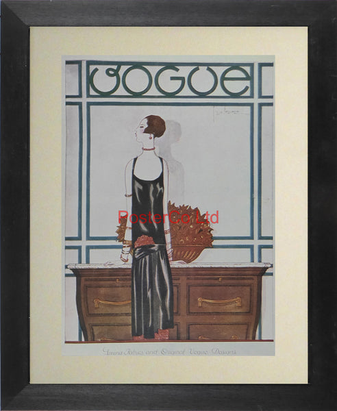 Vogue Magazine Cover Art - Spring fabrics & original Vogue designs - Framed Plate - 14"H x 11"W