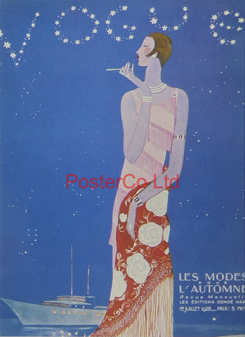Vogue Magazine Cover Art - Les modes pour l'automne - Framed Plate - 14"H x 11"W
