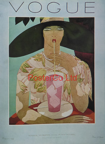 Vogue Magazine Cover Art - Interior decoration, August 1926 - Framed Plate - 14"H x 11"W