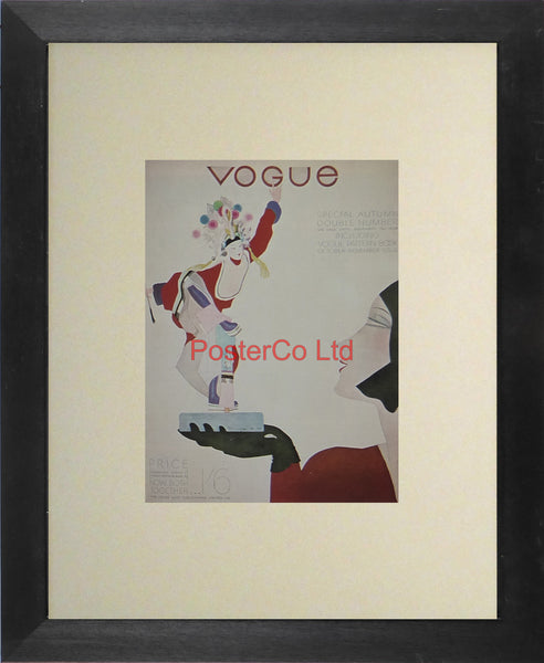 Vogue Magazine Cover Art - Special autumn double number, 1929 - Framed Plate - 14"H x 11"W