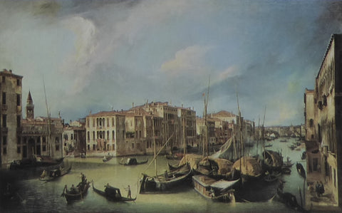 Grand Canal: looking North East from the palazzo Adorner Spinelli to the Rialto Bridge Cannaletto