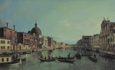 Grand Canal: looking South West from the Chiesa degli Scalzi to the Fondamenta della Croce, with San Simeone Piccolo Cannaletto