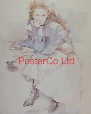 Contemplation (Lady) - Christine Comyn - Felix rose 1989 - Framed Print - 14"H x 11"W