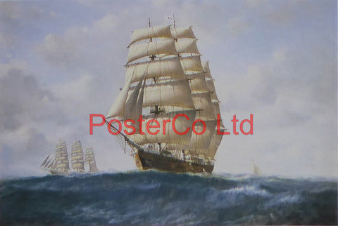 A Clipper on the Open Seas - Denzil Smith - Kingfisher - Framed Print - 11"H x 14"W