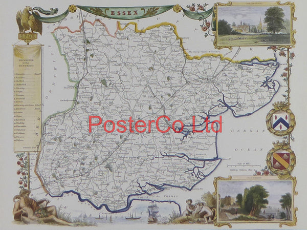Essex Map - Framed Print - 11"H x 14"W