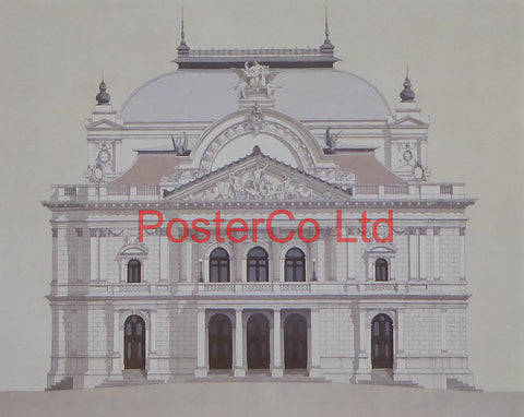 Janacek Opera House - Andras Kaldor - Felix rose 1994 - Framed Print - 11"H x 14"W