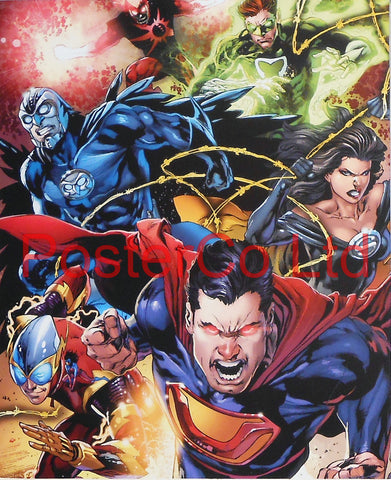 Crime Syndicate (Johnny Quick, Power Ring, Superwoman, Ultraman, Owlman) - Framed Print - 16"H x 12"W