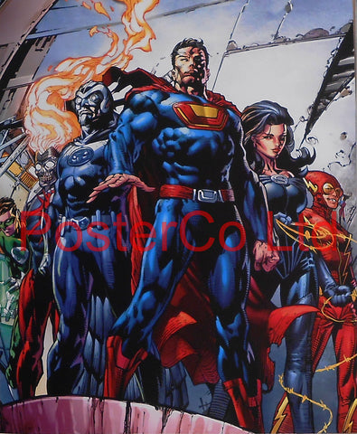 Crime Syndicate (Johnny Quick, Power Ring, Superwoman, Ultraman, Owlman) - Framed Print - 16"H x 12"W