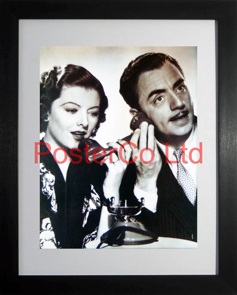 William Powell and Myrna Loy publicity shot from the Thin Man - Framed Picture 16"H x 12"W