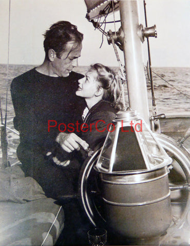 Humphrey Bogart and Lauren Bacall sailing  - Framed picture 16"H x 12"W
