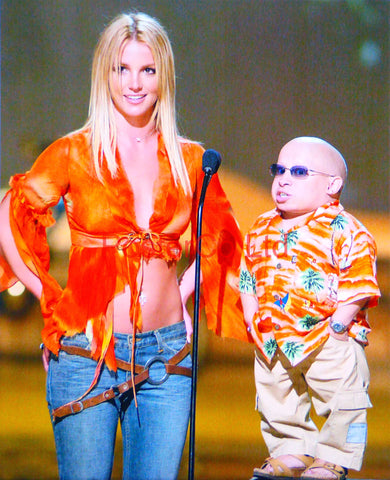 Britney Spears with Verne Troyer - Framed print 16"H x 12"W