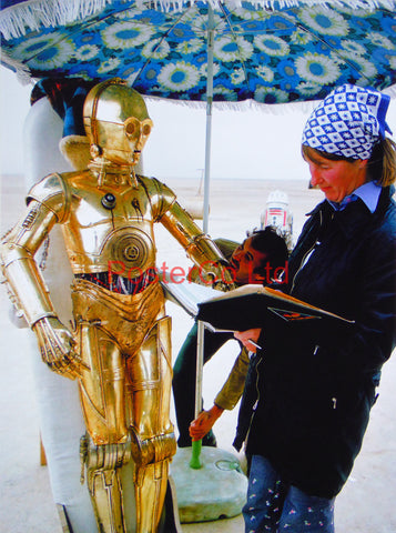 Star Wars - A New Hope - Planet Tatooine / C-3PO - Behind the Scenes - Framed photo 16"H x 12"W