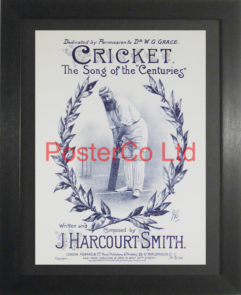 Cricket Song of the Centuries Sheet Music Art - Framed Print - 16"H x 12"W