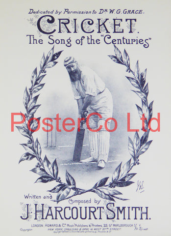 Cricket Song of the Centuries Sheet Music Art - Framed Print - 16"H x 12"W