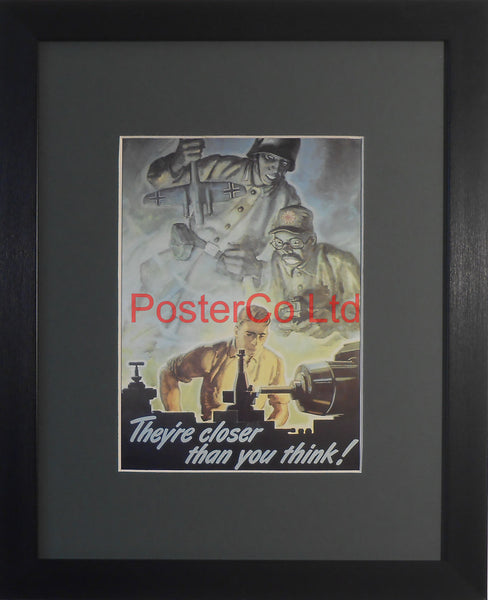 American WWII Propaganda Poster - Civilian - Production - Framed Picture - 14"H x 11"W