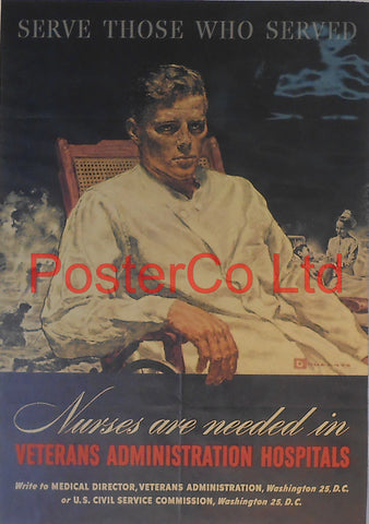 American WWII Propaganda Poster - Nurse recruitment - Framed Picture - 14"H x 11"W
