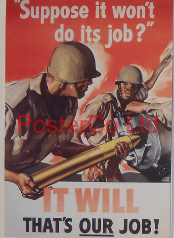 American WWII Propaganda Poster - Civilian / Army - Production - Framed Picture - 14"H x 11"W