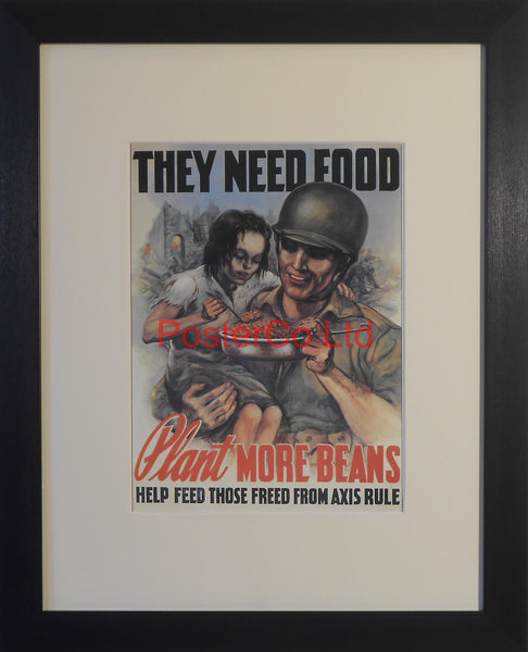 American WWII Propaganda Poster - Army - Food Production - Framed Picture - 14"H x 11"W