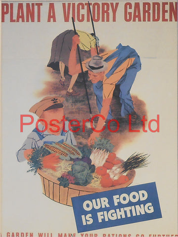American WWII Propaganda Poster - Civilian - Food Production - Framed Picture - 14"H x 11"W