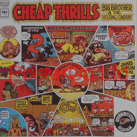 Big Brother and the Holding Company - Cheap Thrills (Album Cover Art) - Framed Print - 16"H x 16"W