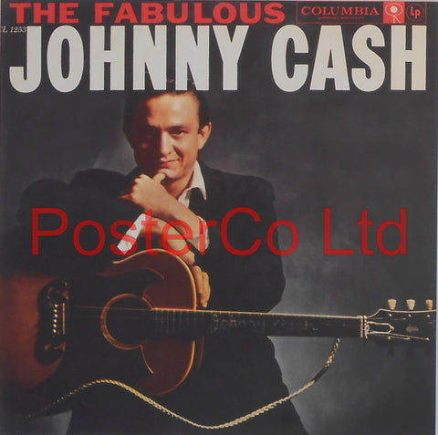 Johnny Cash - The Fabulous Johnny Cash (Album Cover Art) - Framed Print - 16"H x 16"W