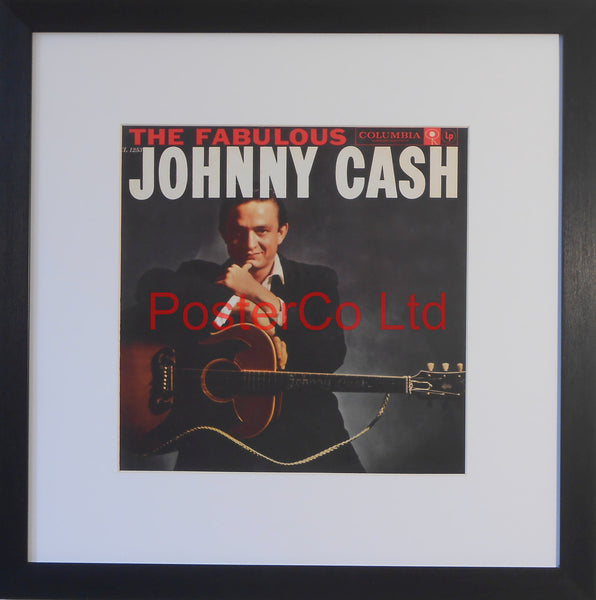 Johnny Cash - The Fabulous Johnny Cash (Album Cover Art) - Framed Print - 16"H x 16"W