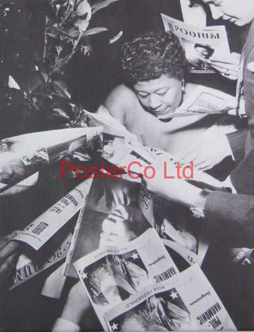 Ella Fitzgerald - signing autographs at the concert series Jazz at the Philharmonic in Vienna'