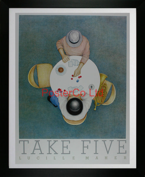 Lucille Maher - Take Five - Framed Print - 20"H x 16"W