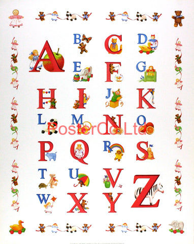 Carole Grey - Alphabet - Framed Print - 20"H x 16"W