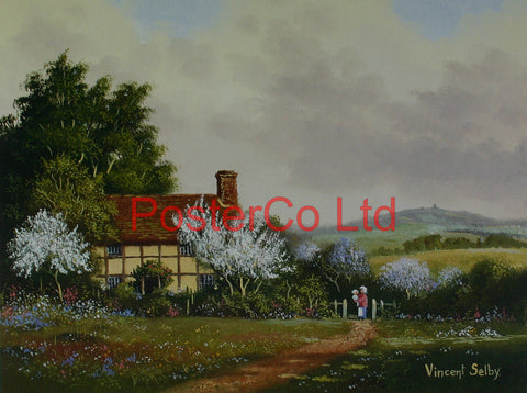 Derbyshire Homestead - Vincent Selby - Framed Print - 16"H x 20"W
