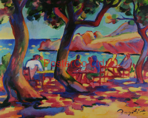 Beach Cafe - Gerry Baptist - Framed Print - 16"H x 20"W